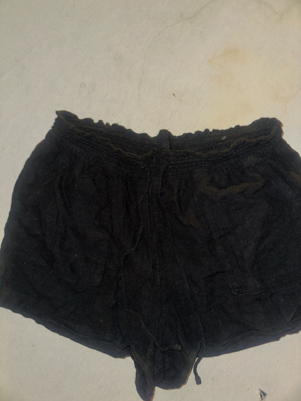 Womens Size Large Time & Tru Black Elastic-Waist Shorts